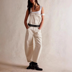 Cali Denim Overalls for Women | Soft-Washed Cotton, Wide-Leg Design 3