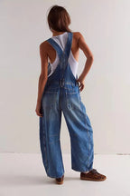 Cali Denim Overalls for Women | Soft-Washed Cotton, Wide-Leg Design 8
