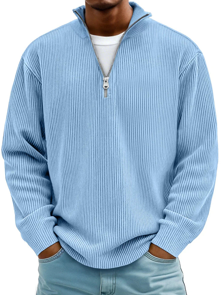 Aero Modern Pullover for men featuring a high-quality knit fabric and stylish half zip design, perfect for casual and outdoor wear. - 1