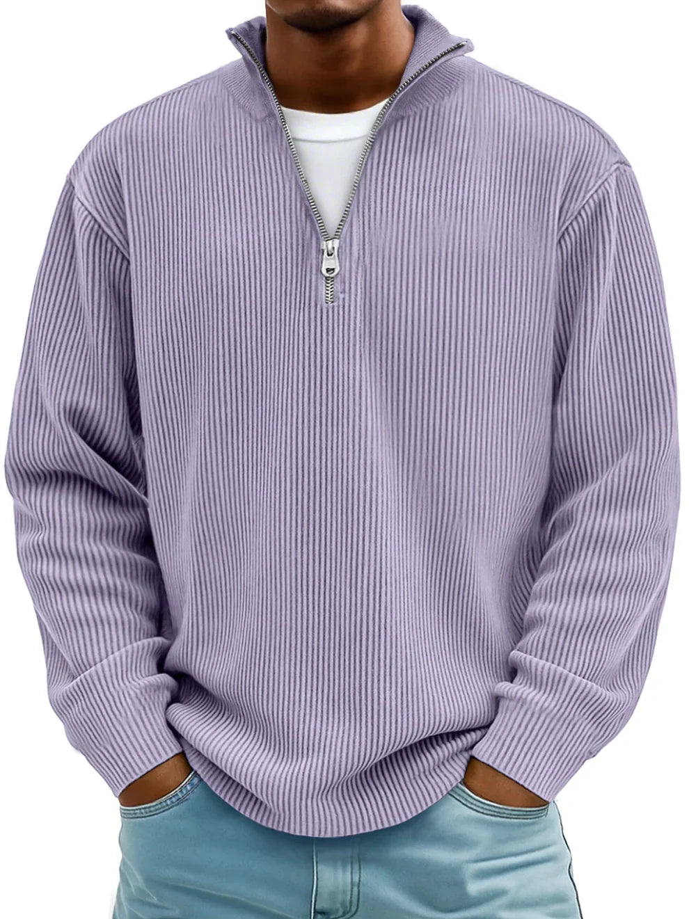 Aero Modern Pullover for men featuring a high-quality knit fabric and stylish half zip design, perfect for casual and outdoor wear. - 9