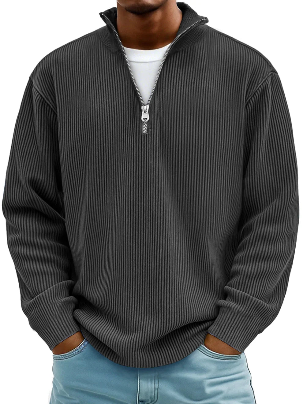 Aero Modern Pullover for men featuring a high-quality knit fabric and stylish half zip design, perfect for casual and outdoor wear. - 7