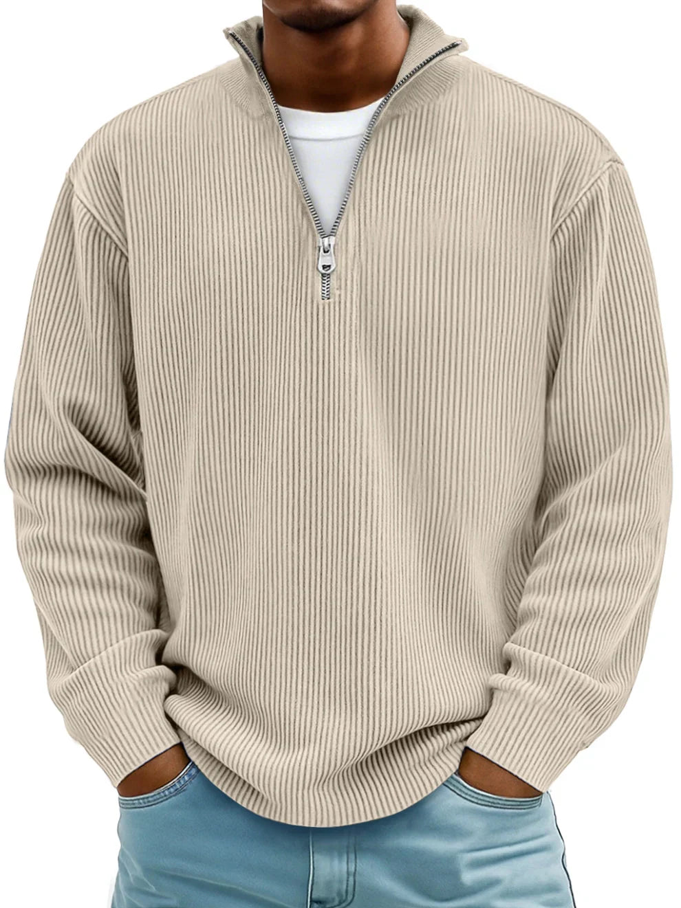 Aero Modern Pullover for men featuring a high-quality knit fabric and stylish half zip design, perfect for casual and outdoor wear. - 4