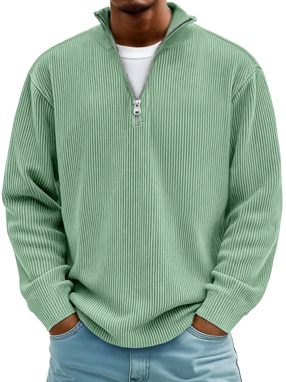 Aero Modern Pullover for men featuring a high-quality knit fabric and stylish half zip design, perfect for casual and outdoor wear. - 3
