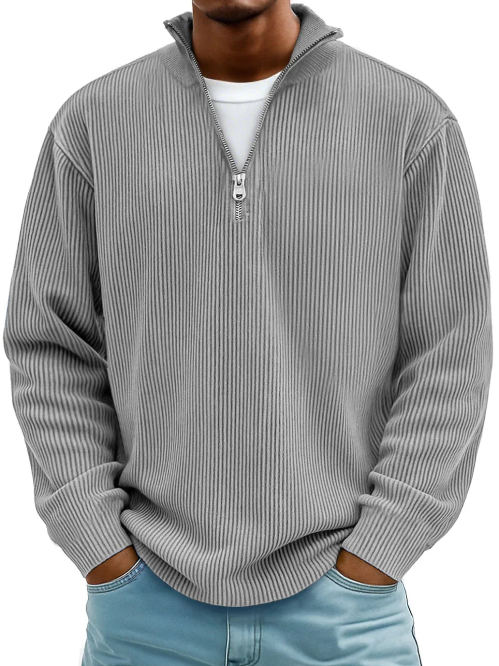 Aero Modern Pullover for men featuring a high-quality knit fabric and stylish half zip design, perfect for casual and outdoor wear. - 2