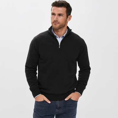 Frederico | Italian cashmere sweater for men with zipper.