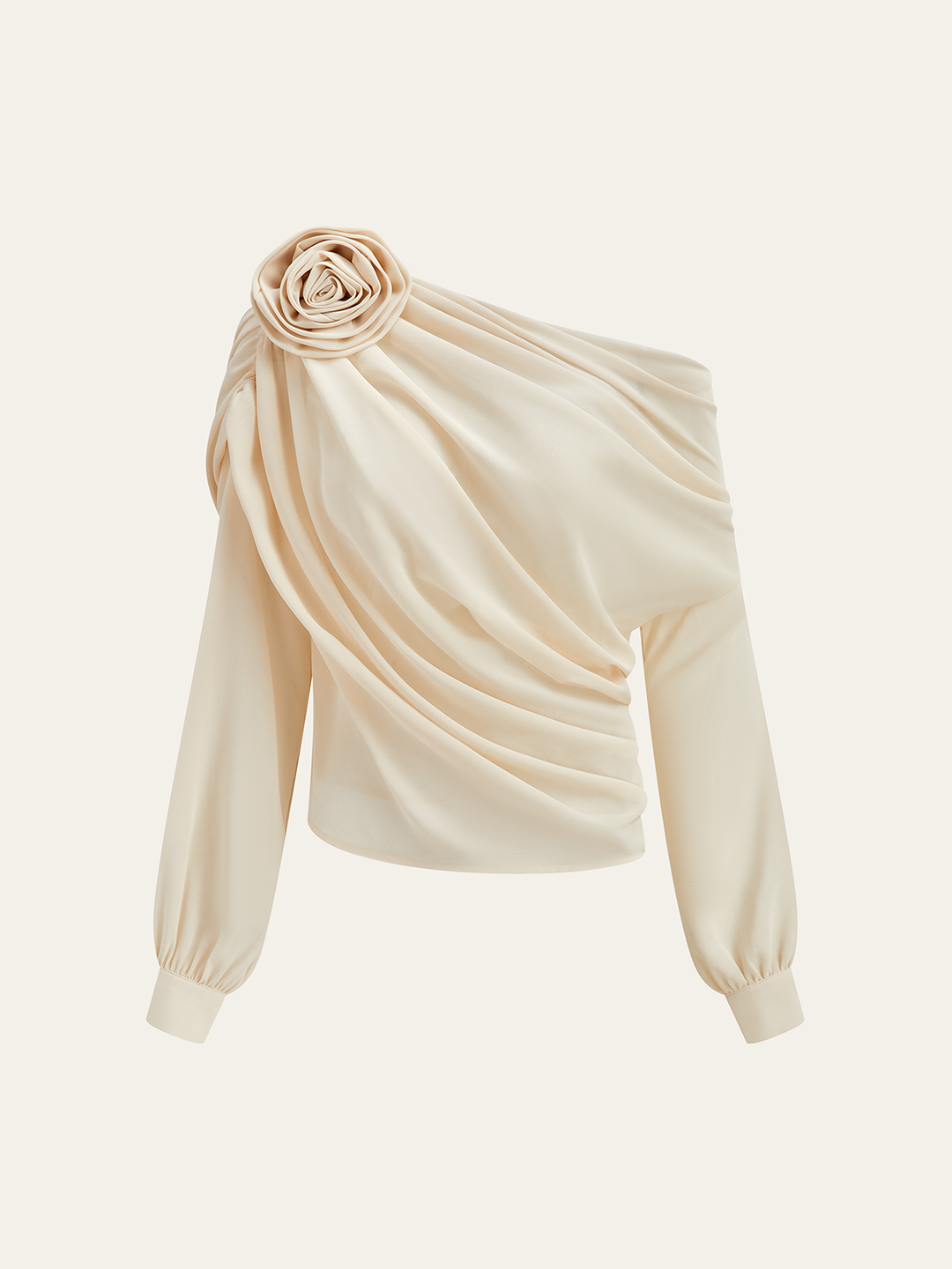 Chic One Shoulder Blouse | Asymmetrical Chiffon Design, Regular Fit 5
