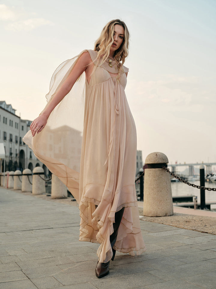 Cindy Chiffon Dress | Sheer Layered Maxi, Perfect for Weddings and Summer Events 6