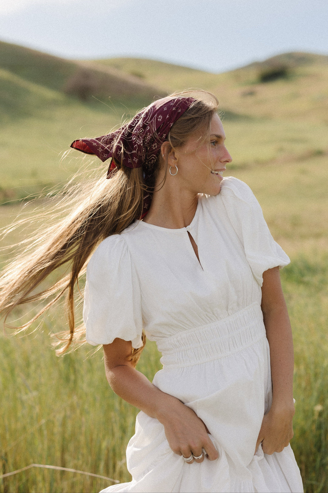 Citrine Women's Dress | Lightweight Cotton Midi with Balloon Sleeves 4