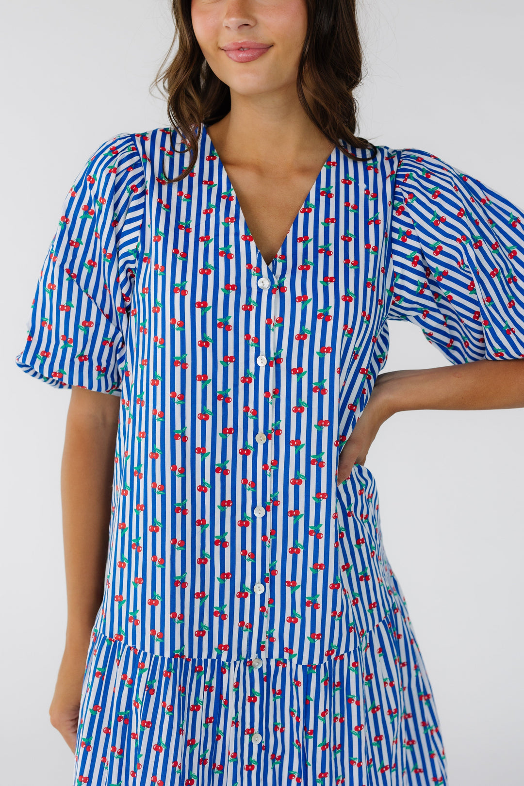 Citrus Tara Dress | Lightweight Cotton Sundress with V-Neckline and Balloon Sleeves 4
