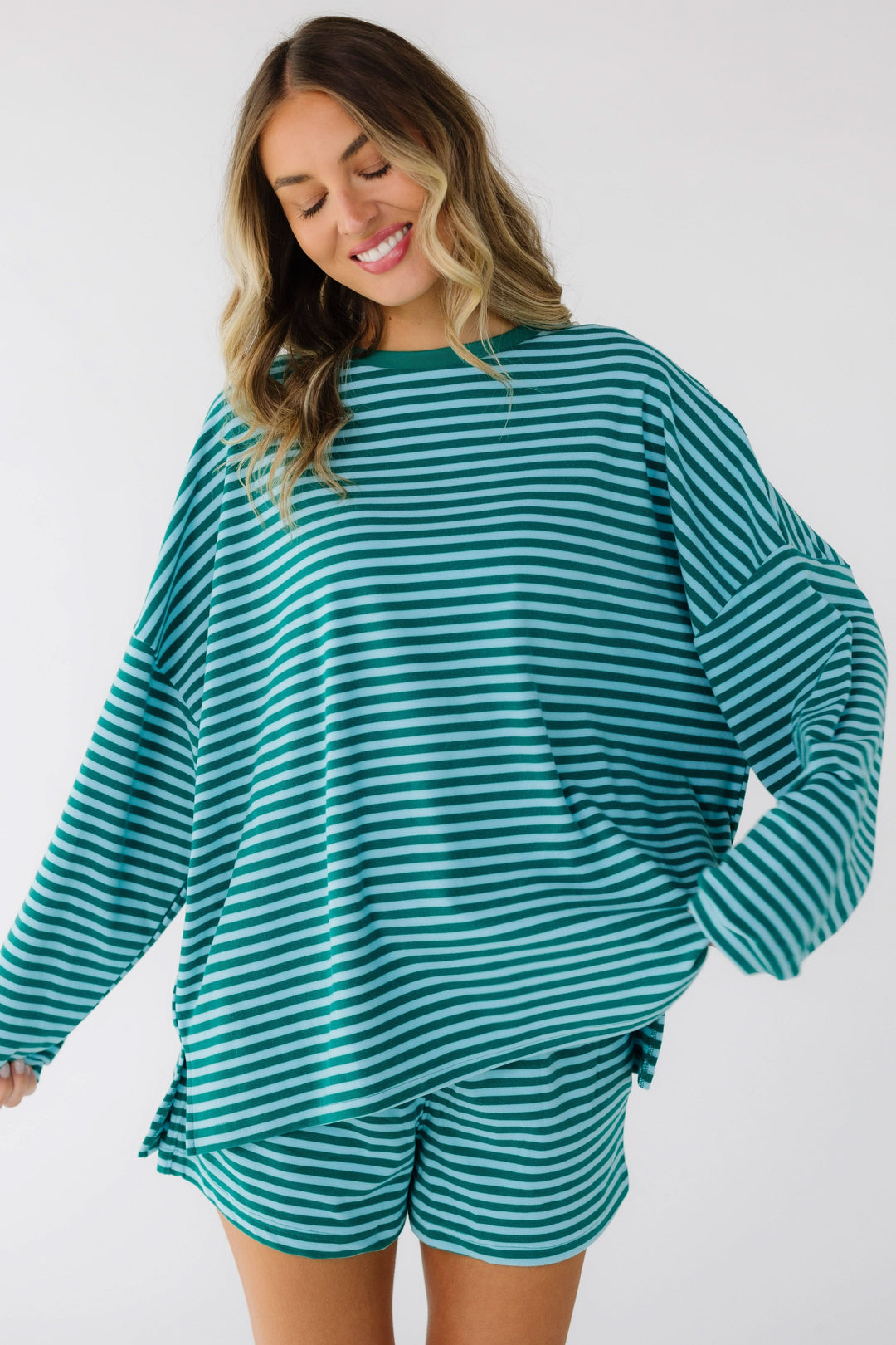 Cleo Shorts Set | Soft Knit, Striped Design for Women 0