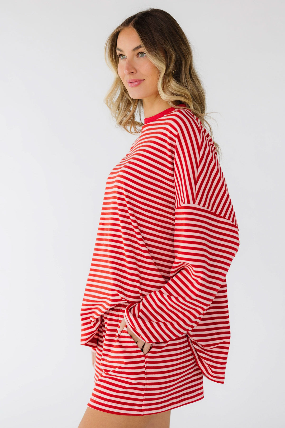 Cleo Shorts Set | Soft Knit, Striped Design for Women 4