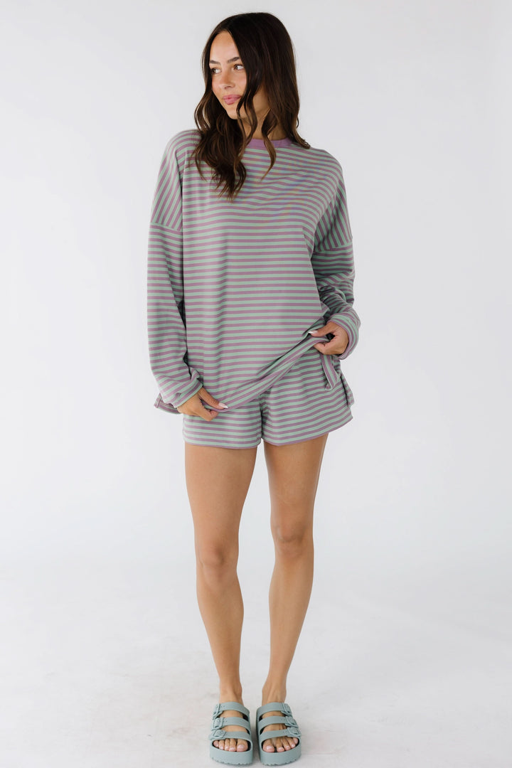 Cleo Shorts Set | Soft Knit, Striped Design for Women 8