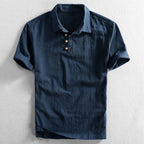 Cobalt Men's Polo Shirt | Breathable Linen, Classic Fit 0