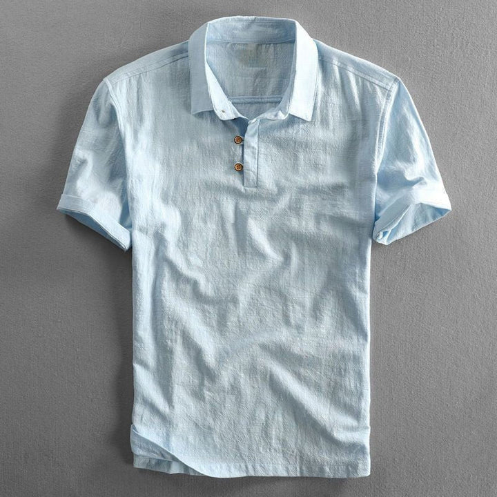 Cobalt Men's Polo Shirt | Breathable Linen, Classic Fit 1