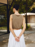 Coco Crop Tank | Cotton Blend, Sleeveless Cropped Workout Top 4