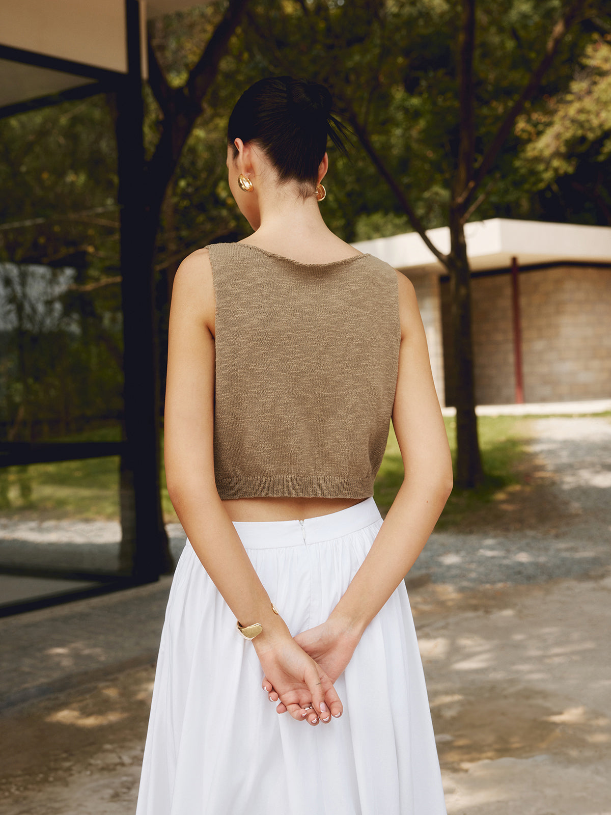 Coco Crop Tank | Cotton Blend, Sleeveless Cropped Workout Top 4