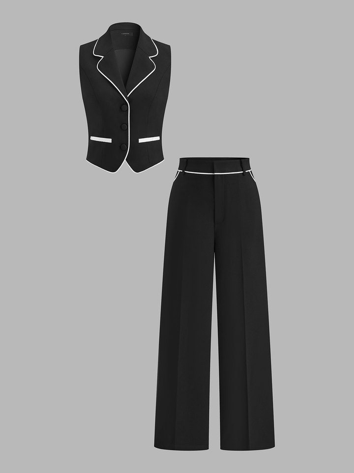 Cora Blazer Set for Women | Regular Fit, Contrast Piping, Slight Stretch 1