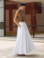 Cora Maxi Skirt | 100% Cotton, High Waist Long Skirt for Women 0