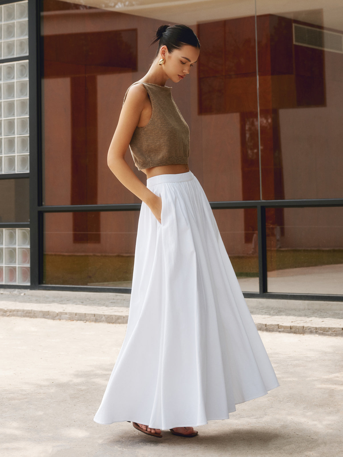 Cora Maxi Skirt | 100% Cotton, High Waist Long Skirt for Women 0