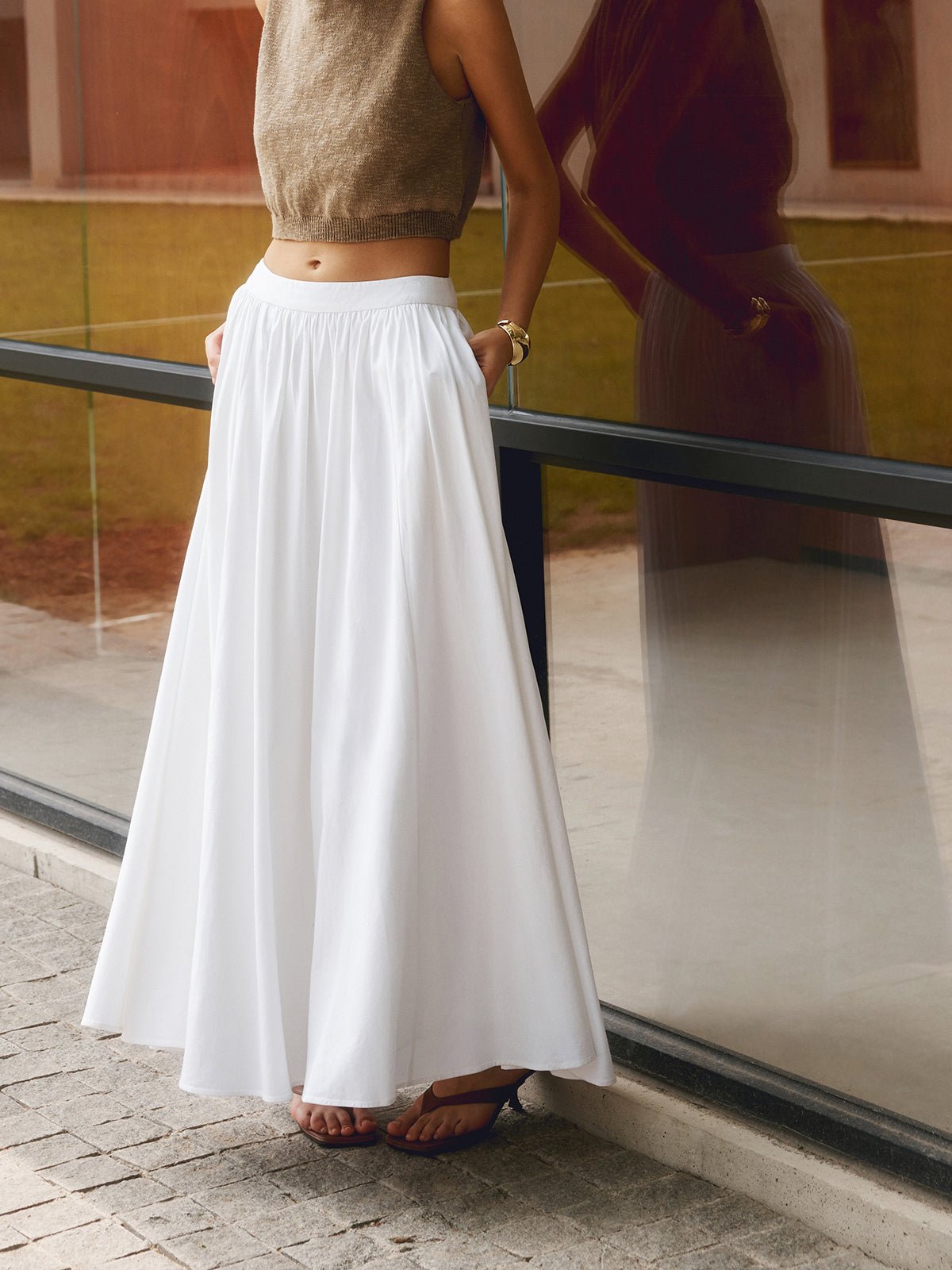 Cora Maxi Skirt | 100% Cotton, High Waist Long Skirt for Women 1