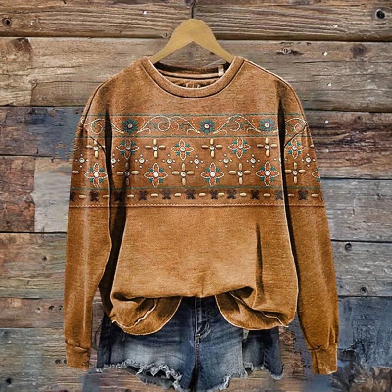 Mara Sweatshirt featuring a vibrant floral print, perfect for a cozy and stylish look. - 2