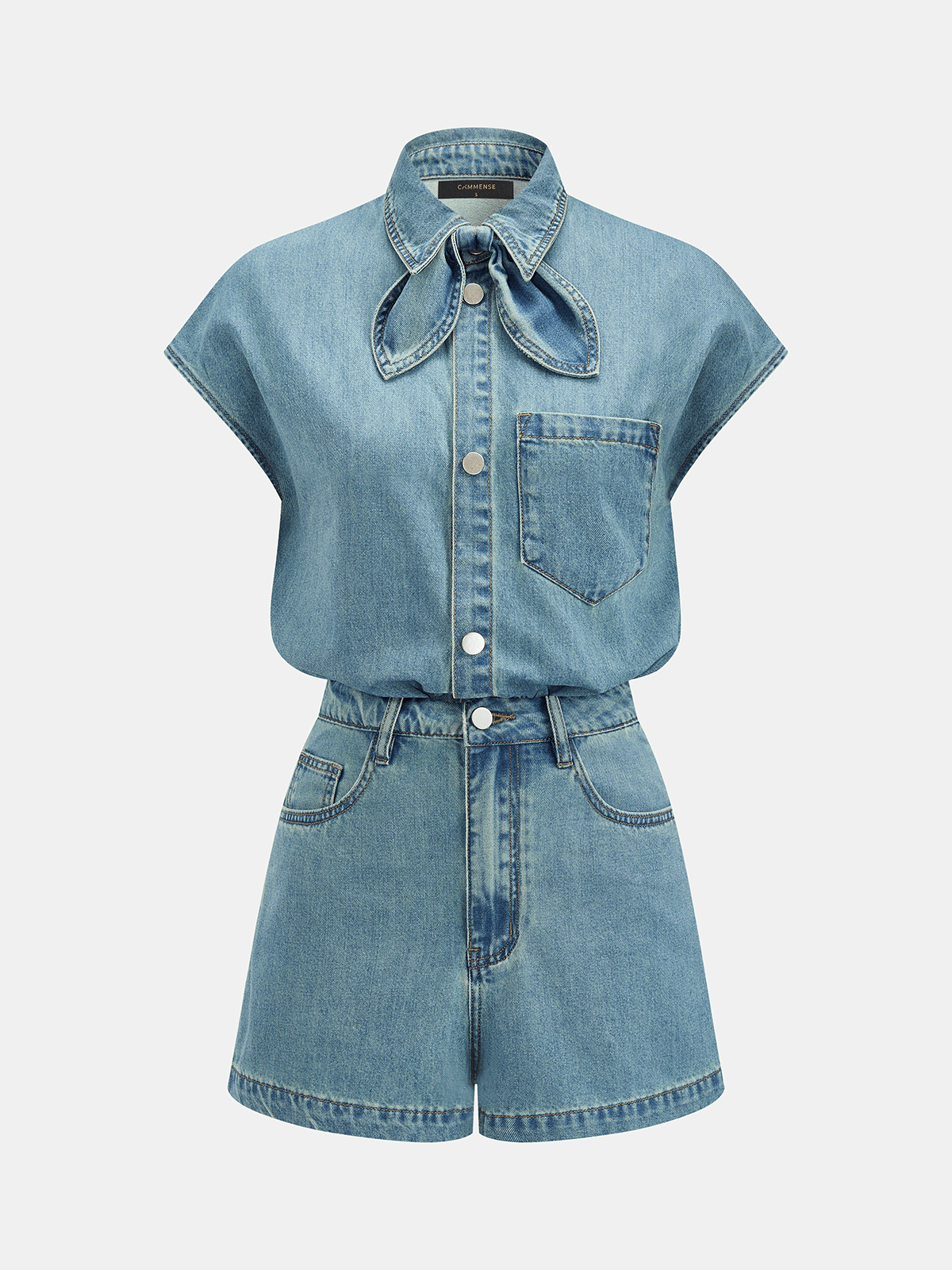 Daisy Denim Blouse & Shorts Set | Comfortable Cotton Blend for Girls Clothing 1