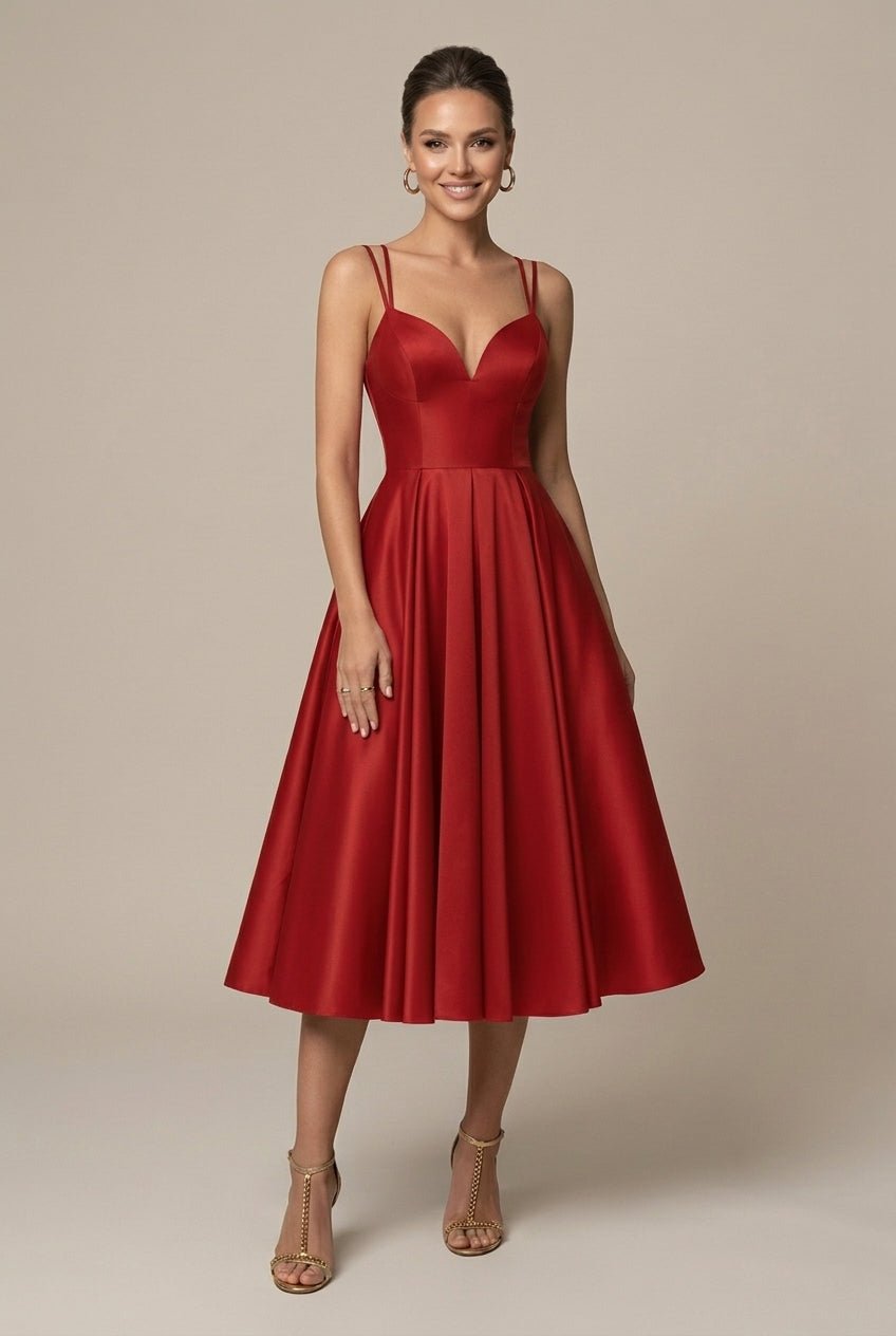 Dalia Midi Dress | Deep V Neck, A-Line Skirt, Lightweight Fabric 6