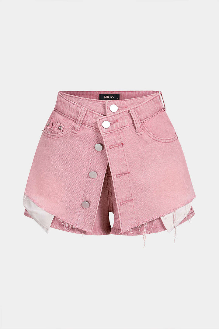 Dapper Denim Shorts | Relaxed Fit, Button Pocket Design for Men 0