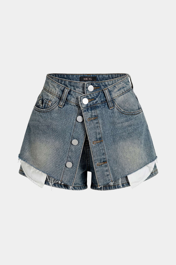 Dapper Denim Shorts | Relaxed Fit, Button Pocket Design for Men 5