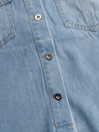 Dara Denim Dress | Vintage Loose Fit, Mini Length with Tassel Details 7
