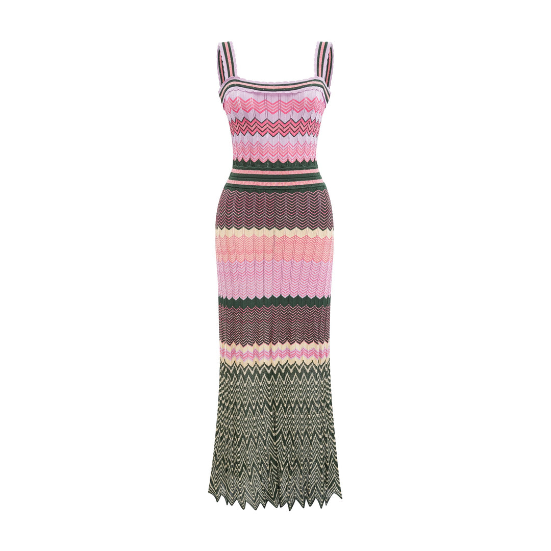 Dara Midi Dress | Contrast-Color, 100% Viscose, Sleeveless Summer Dress 1