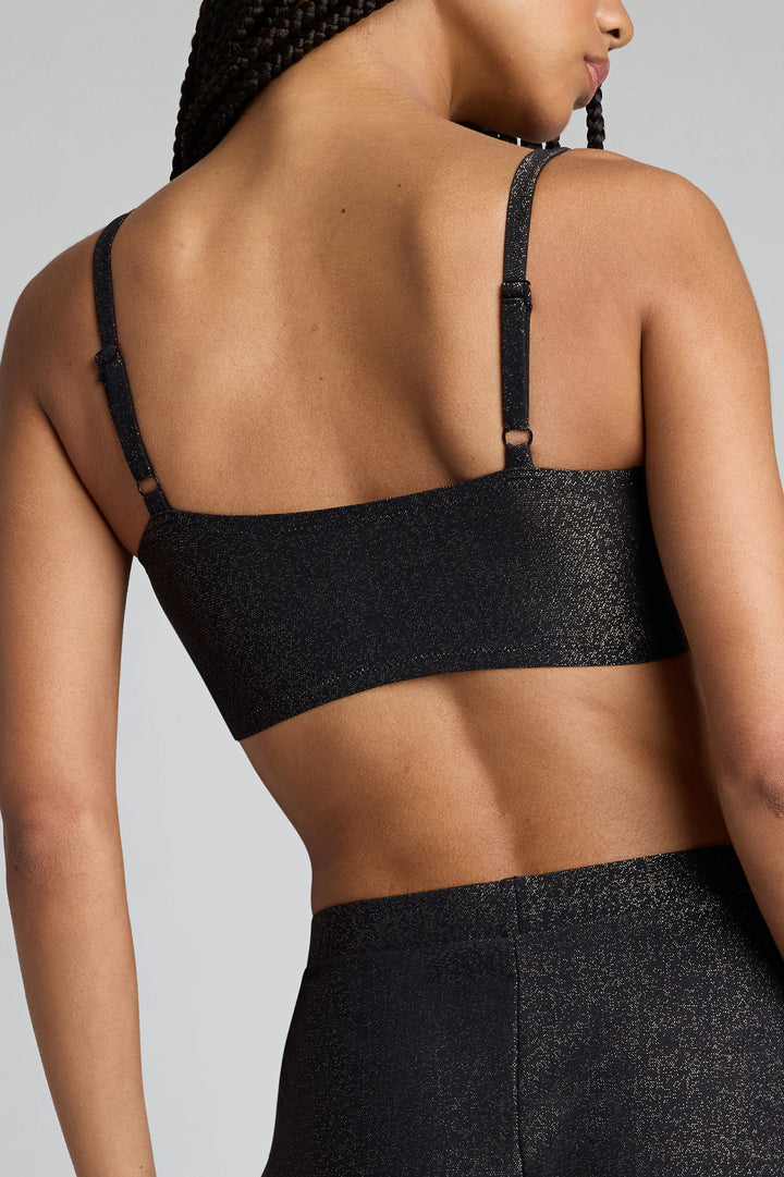 Dazzle Bandeau Swim Top | Metallic Lurex Fabric, Adjustable Straps 2