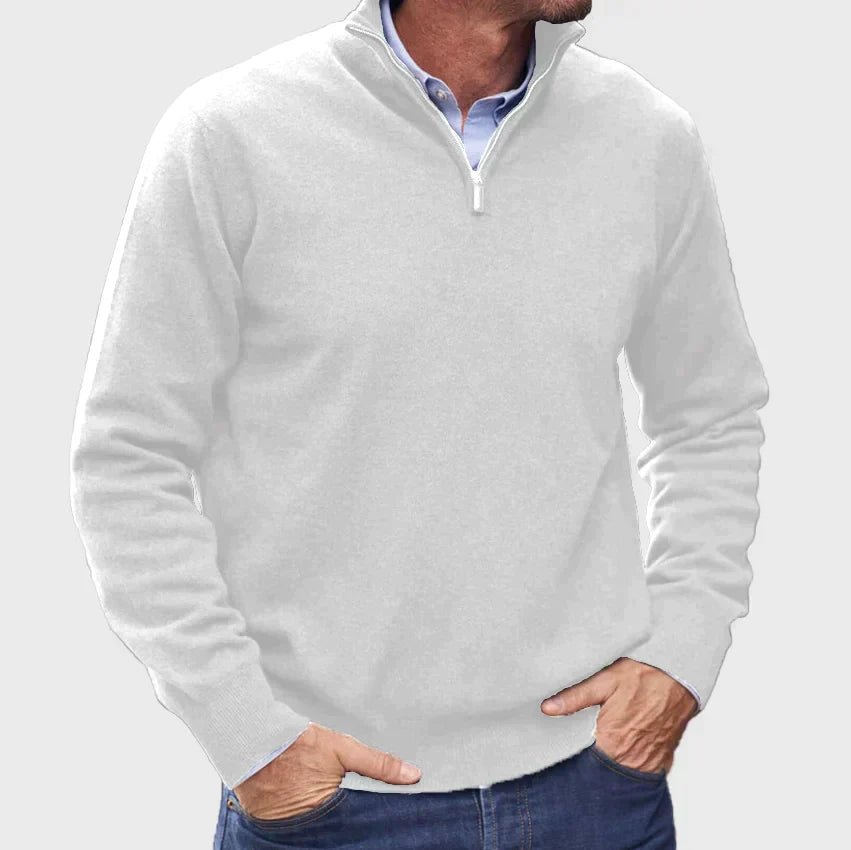 Frederico | Italian cashmere sweater for men with zipper.