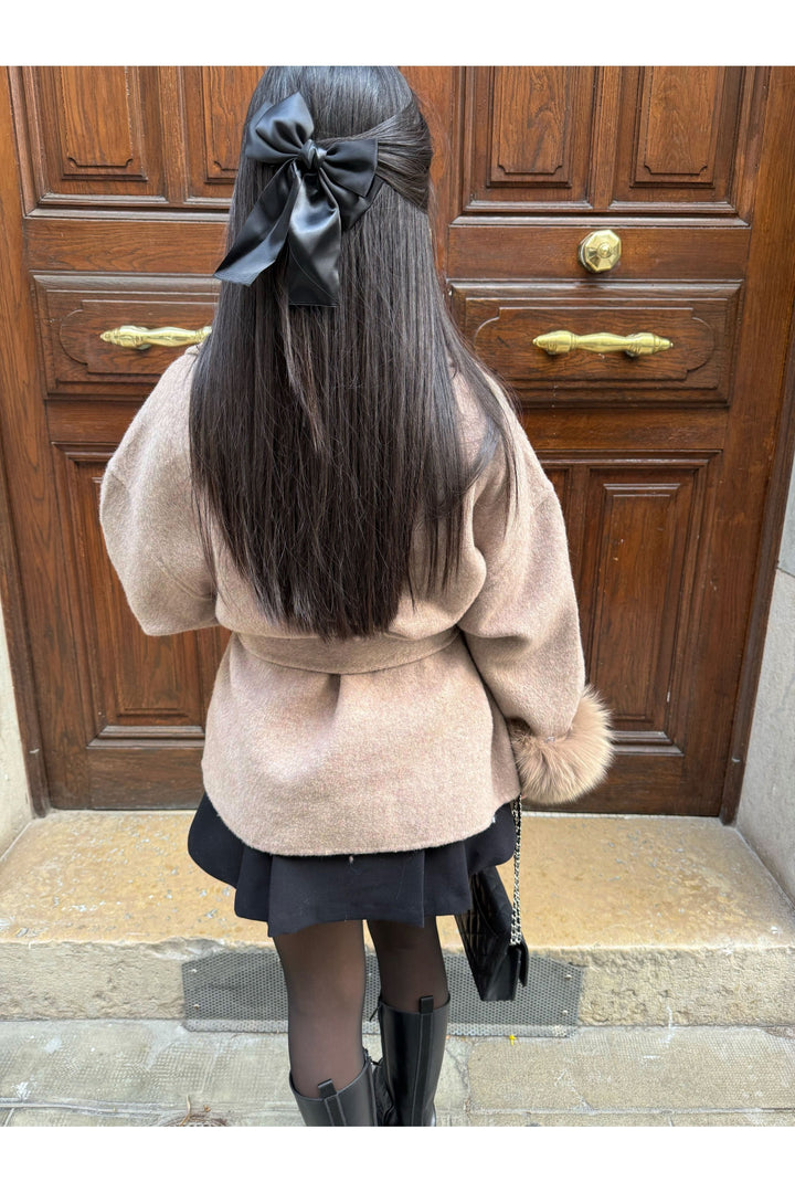 Sylvie Winter Coat featuring premium fabric, stylish faux-fur sleeves, and a long fit for ultimate warmth and elegance. - 2