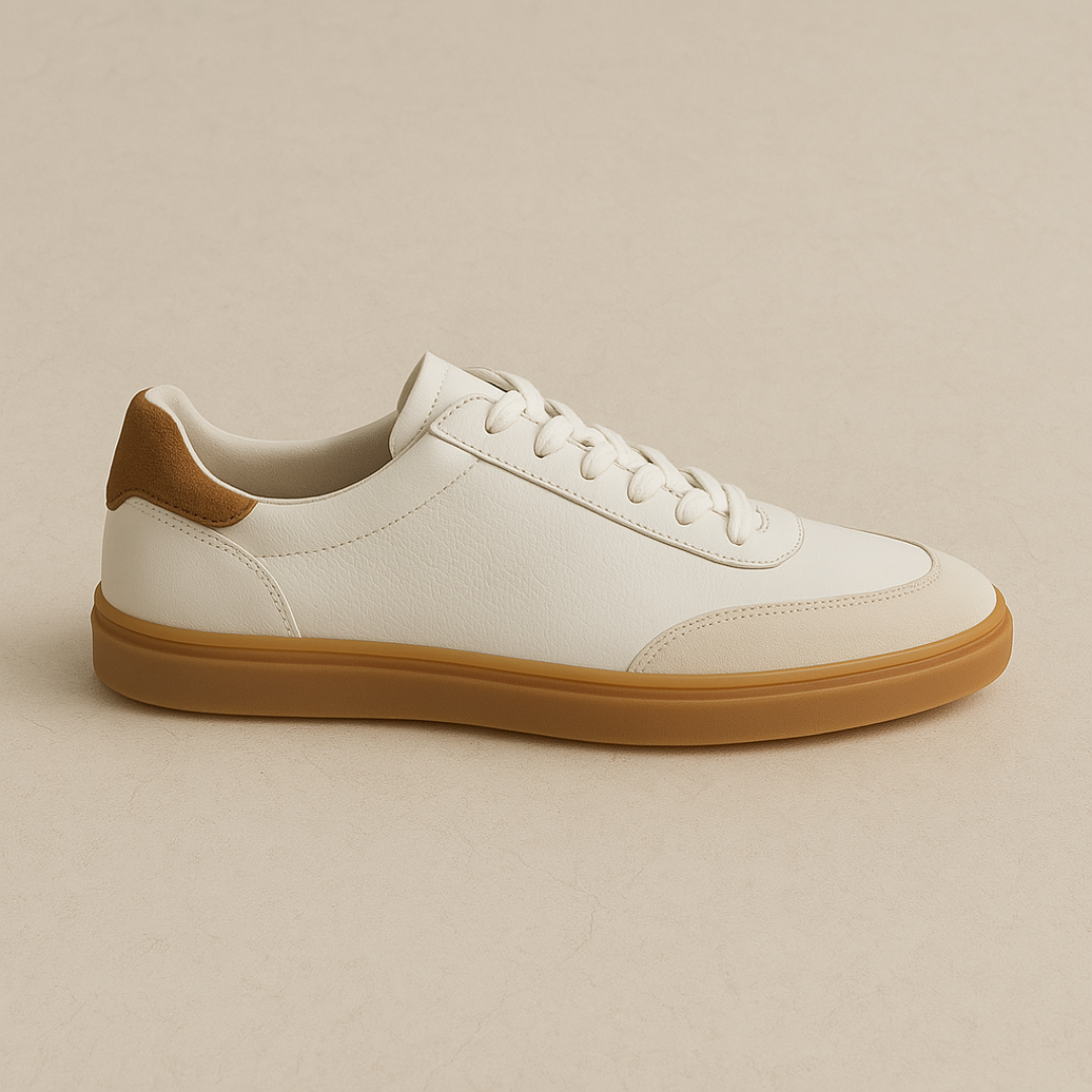 Elegant White Leather Sneakers Men