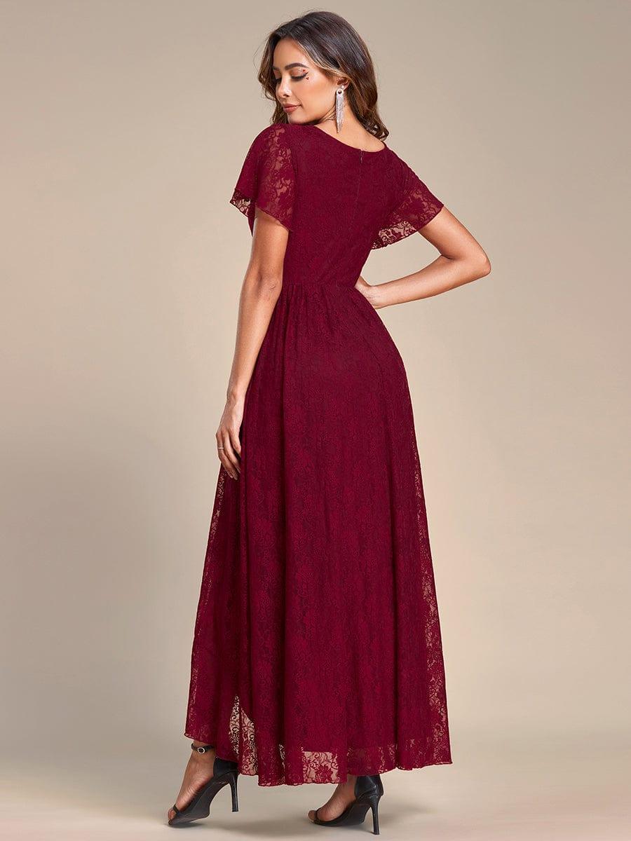 Elisea Evening Gown | Pleated Lace V-Neck Maxi, Formal Wedding Guest Dress 7