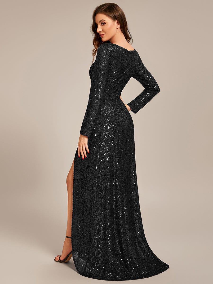 Elysia Evening Gown | Sequin, Long Sleeve, Asymmetrical Hem 1