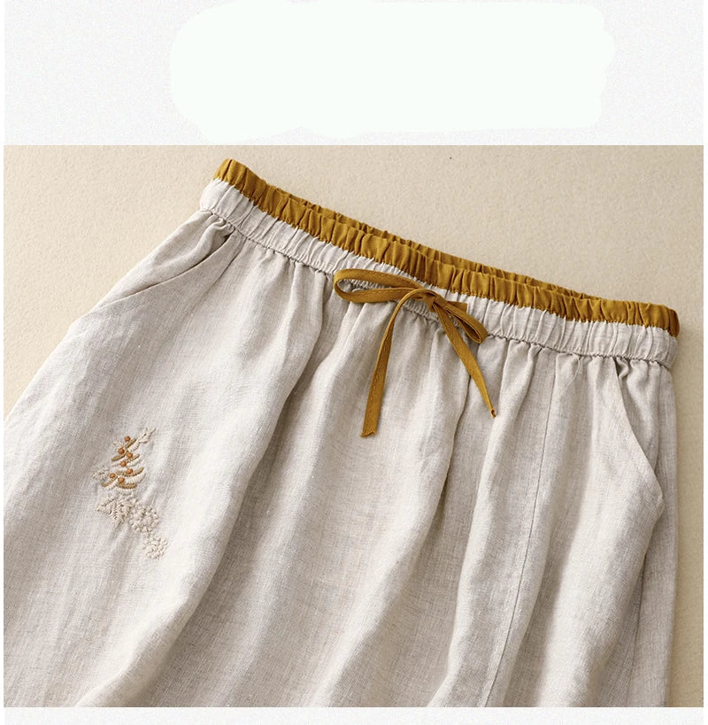 Elysia Linen Skirt | 100% Organic, A-Line Design, Knee-Length 6