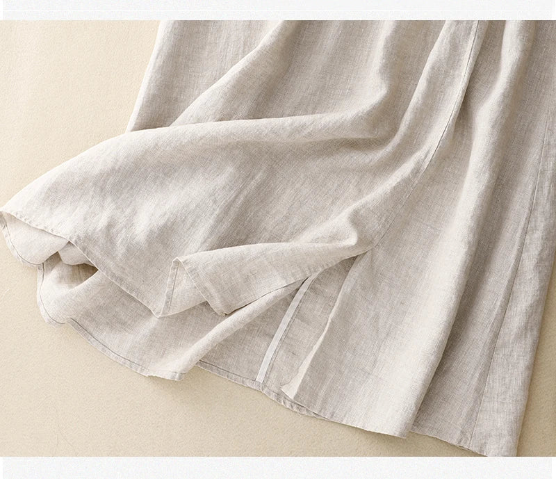 Elysia Linen Skirt | 100% Organic, A-Line Design, Knee-Length 7