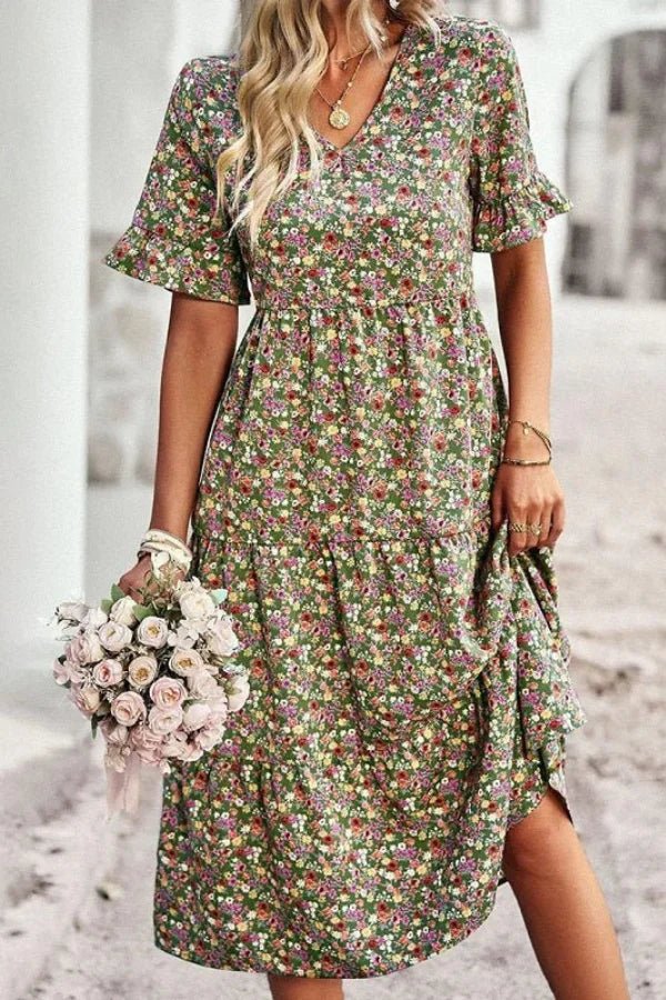 Elysia Womens Dress | Floral Print, Mid-Length Summer Wedding Guest Dresses 1