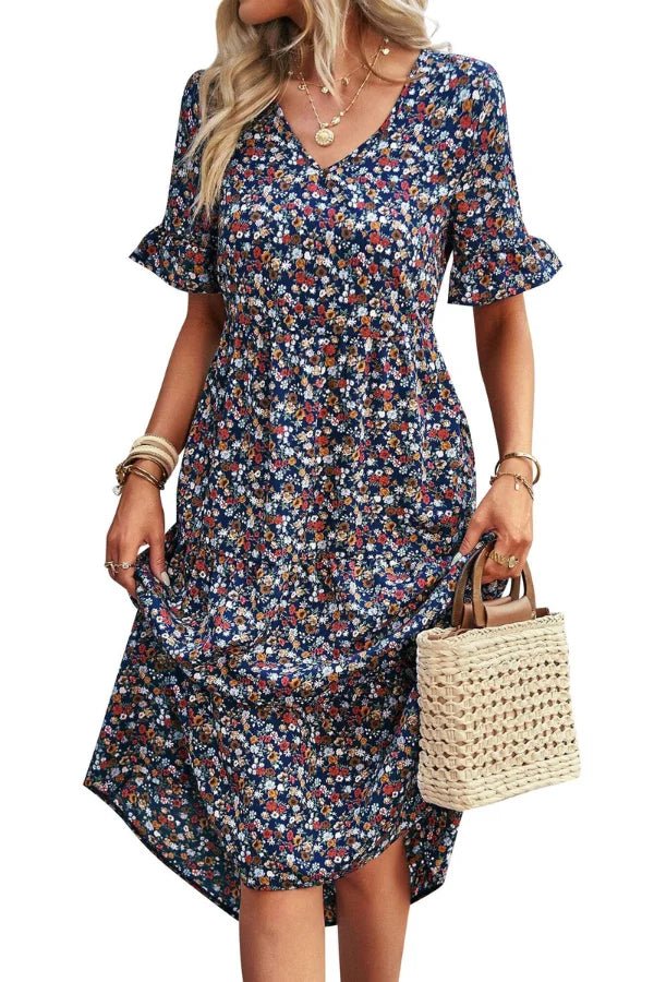 Elysia Womens Dress | Floral Print, Mid-Length Summer Wedding Guest Dresses 2