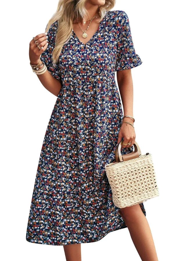 Elysia Womens Dress | Floral Print, Mid-Length Summer Wedding Guest Dresses 3