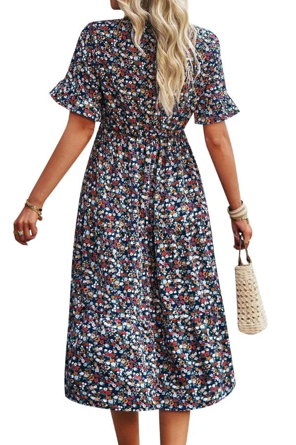 Elysia Womens Dress | Floral Print, Mid-Length Summer Wedding Guest Dresses 5