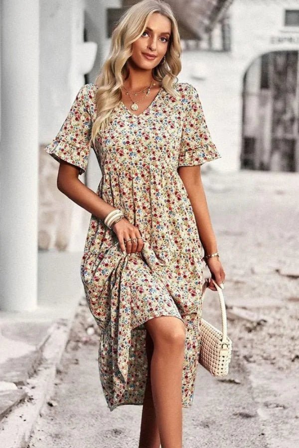 Elysia Womens Dress | Floral Print, Mid-Length Summer Wedding Guest Dresses 7