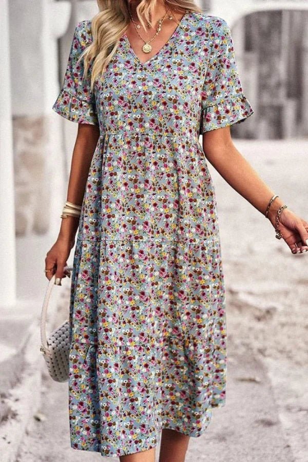 Elysia Womens Dress | Floral Print, Mid-Length Summer Wedding Guest Dresses 9