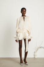 Elysia Womens Dress | Fully Pleated Mini Cocktail Dress with Ruffled Hem 3