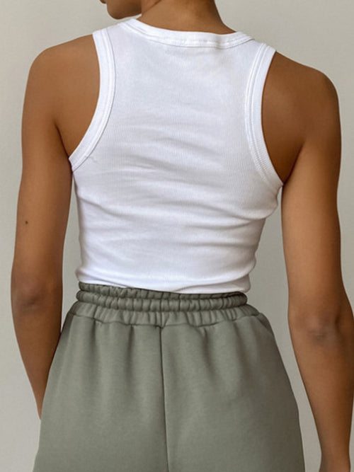 Elysian Crop Tank Top | Ribbed, Medium Stretch 1