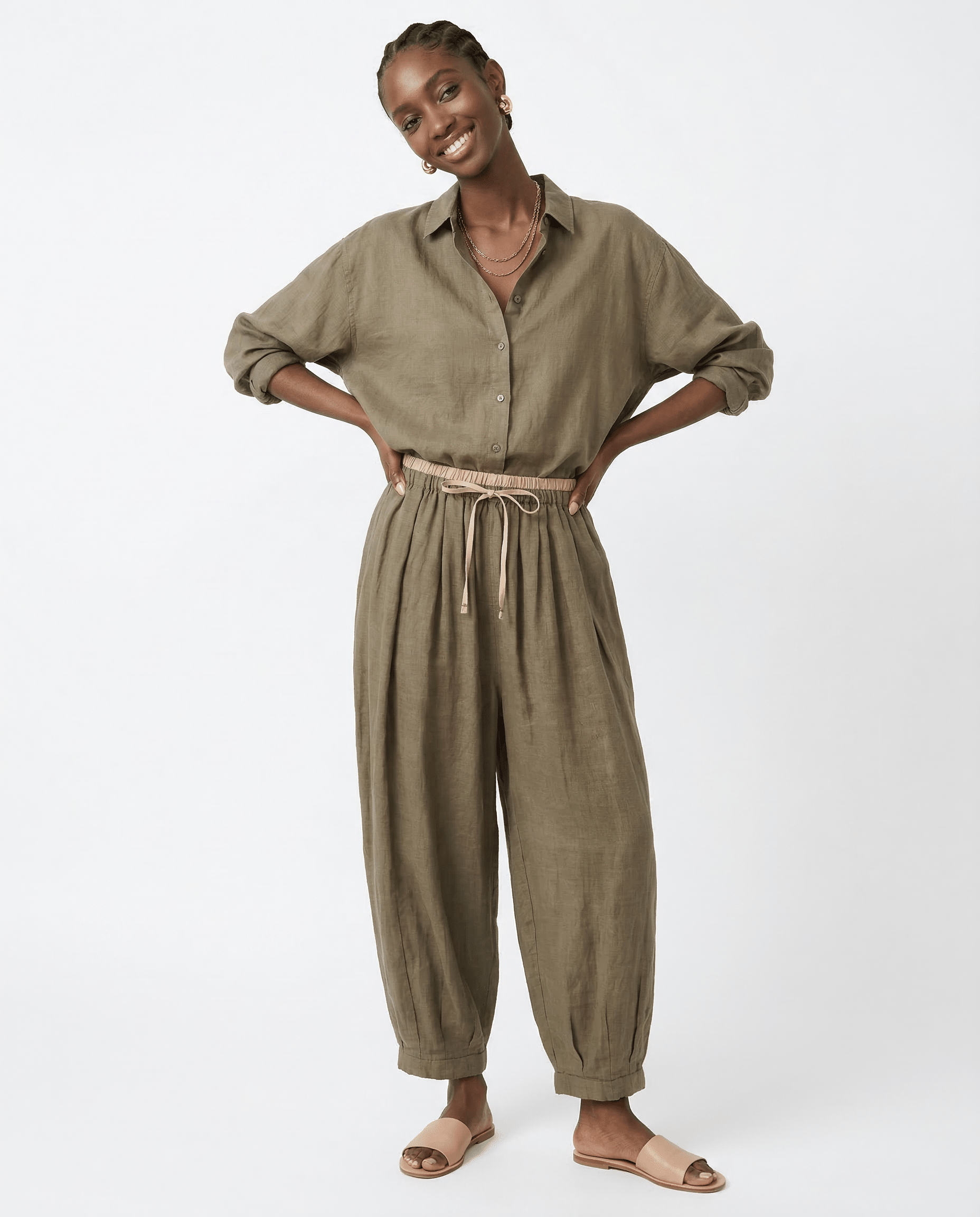 Elysian Linen Trousers | 100% Lightweight, Relaxed Tapered Fit 4