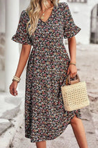 Elysian Womens Dress | Floral Print, Mid-Length Summer Dress 0