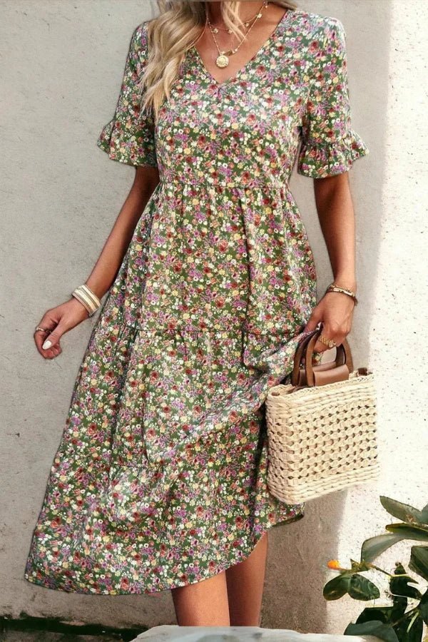 Elysian Womens Dress | Floral Print, Mid-Length Summer Dress 8